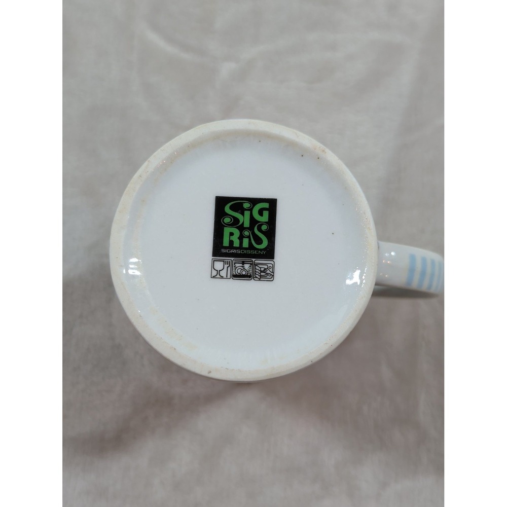 Sigris Spanish Quote Tea Infuser Mug with Lid Ceramic Strainer Sun Rainbow Blue - Picture 9 of 11